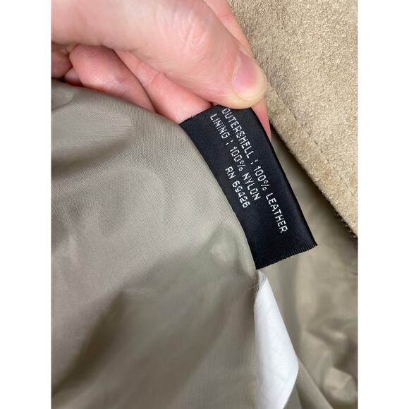 WILSONS LEATHER MAXIMA Womens jacket Tan Suede Medium Vintage Fringe Y2K Western - Picture 12 of 14